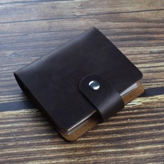 휴대용 루스 리프 주간 메모 계획 노트 정품 가죽 커버 버튼 여행 메모장, Coffee