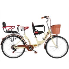 접이식 2인용 자전거 가족자전거 커플 더블 성인 20인치 22인치 아이와 함께타는 특수, 24단 블루