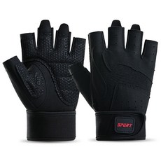 럭키픽 손목보호대 일체형 헬스장갑 스포츠 레저 등산, 1세트, 블랙