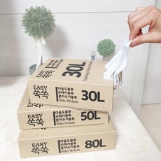 easy 쏙쏙 뽑아쓰는 다용도 배접 비닐 봉투 100p, 30L, 1개