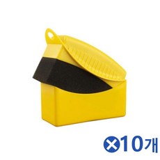 자동차 타이어 광택 세차 스폰지 스펀지 10개 펀지 세차 셀프 용품도구 자동차 세척스 청소용스 폰지 손 dew+066iw, 옐로우