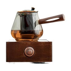 다도용 호두나무 미니인덕션 전기 티 1구 레인지 하이라이트 가정용, 501mL-600mL포함, 2. (1000W)호두나무사각전기레인지+스트라