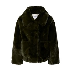 자케 패치 포켓 페이크 퍼 코트