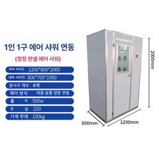 산업용 에어샤워 반도체 블로잉 송풍 작업장 샤워 전신, 1인용 1송풍 전자 잠금 자동, 기본 모델명/품번