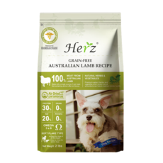 Her'z 無穀澳洲羊肉犬糧 柔軟薄片 Omega 3&6 單一純肉配方 各犬種適用, 2 lbs, 1個, LAMB