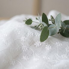 CRT 104 A 탐나요 면60수 자수원단 플라워 레이스 패브릭 의류 홈패션 순면 꽃무늬 천, 1개, 덩굴꽃가든