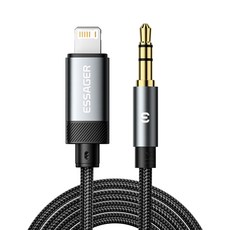 Essager 라이트닝 8핀 to 3.5mm AUX 오디오 변환 케이블 일반형, 1개