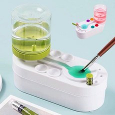 붓세척 물감 물통 미술 수채화통 그림 브러쉬린서, 그린