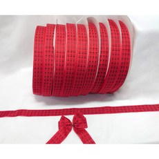 幾何圖織帶38MM 紅黑色格子緞帶 (整箱販售) - 禮物包裝/蝴蝶結, 1個