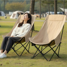 캠프텐버 아웃도어 릴렉스 접이식 캠핑 의자, 2개, 카키