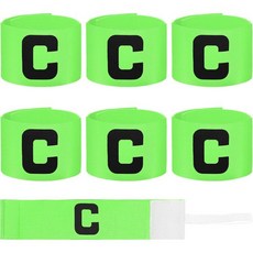 Molain 축구보호대 풋살 미식축구 6팩 조절 가능한 캡틴 암밴드 7x33 CM/2.75x13 블랙 축구 리더 럭비 농구 성인 유 팀용, Green