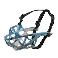 플랜와우 대형견 중형견 짖음방지 강아지 입마개, 1개, 블루L