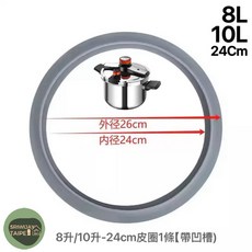 Deniphi 壓力鍋專用橡膠圈墊圈，耐高溫密封圈，適用多種Presto壓力鍋型號, 1個, 8L/10L膠條圈條