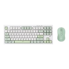 지클릭커 오피스프로 WMK90 사일런스 M 풀윤활 87키 무소음 무선 블루투스 키보드 마우스 세트 그린위치 RC1, 텐키리스, WMK90 87키
