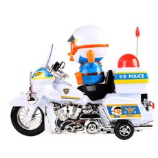 아기 경찰오토바이 소리나는 뽀로로인형 미니바이크 보육기관 어린이 선물, 1개, 혼합색상