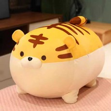 통통한 원통형 아기호랑이 시바견 애착인형 쿠션 돼지, 오렌지 호랑이 50cm
