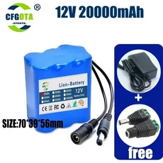 12V 50Ah 18650 리튬 배터리 팩 3S5P 충전식 포함) 낚시 자전거 대용량, [04] 12v 20000mAh