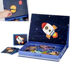 3살 남아 상상 창의발달 태양계 행성 자석퍼즐 유치원완구 조카선물 인지발달 눈손협응력UP, 60피스, 1개