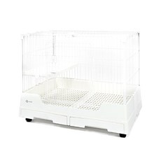 宅配 雙抽屜豪華寵物籠R81 防噴尿抽屜式兔籠鼠籠 寵物籠 寵物廁所, 1個, R81寵物籠×1組 (白色款), 白色