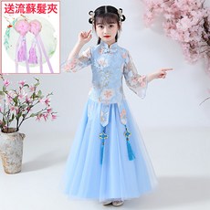 兒童漢服唐裝旗袍女童春夏女孩唐裝中國風襦裙古裝漢服女童連衣