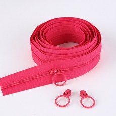 3호 링고리슬라이더(3p) 3호 (270cm)나일론 코일지퍼, 1개, 핫핑크