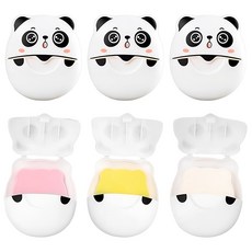 브레인버니 팬더 종이비누 휴대용 일회용, 2.7g, 3개, 화이트+옐로+핑크