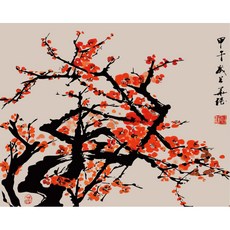 피포페인팅 피포페인팅 MS7249 사군자 매화 40x50 DIY명화그리기 셀프페인팅, 단품