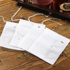 PS樂 100個入 無紡布抽繩茶包袋 10x12cm 一次性泡茶濾袋 (超取最多40包), 1個, 白色