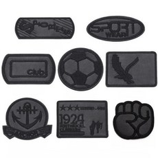 알리오마켓 찢어진 의류 가방 셀프 수선 DIY 열접착 와펜 8종 세트, 1개, 블랙