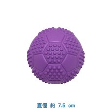 Aduck 橡膠狗狗彈力潔牙按摩發聲玩具球 紫色大號 直徑約7.5公分, 1個, 紫色(大) 裸裝, 紫色