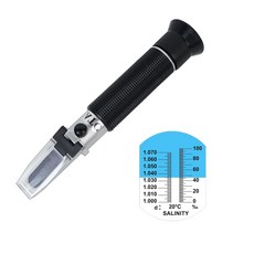 NANBEI ATC가 있는 염분 굴절계 바닷물 수족관 듀얼 스케일 0-100 PPT 및 비중 1.000-1.070 염도 테스터 해양 모니터링 양어장 수영장 비중계 미터, 2 0-80 Brix Meter, 1개