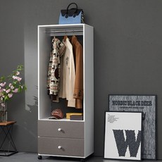 이케아 스탠드형 이동식 서랍행거 간이 원룸 옷장 1인용 행거 드레스룸 옷정리 장롱, 오크