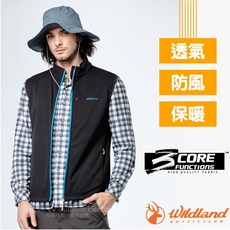 Wildland 荒野 男款彈性三層貼機能防風背心