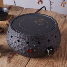 爆款220V黑色圓形電陶爐 茶爐 靜音小型迷你燒水爐 煮茶爐 煮茶器 家用煮水爐 極速, 電陶爐1個
