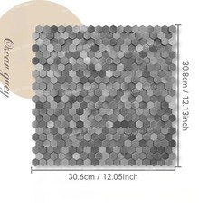 럭셔리 금속 스테인레스 모자이 스틸 3D 욕실 알루미늄 육각형 타일 모자이크, 1Pcs, Gray