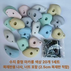 클라이밍홀드 실내 암벽등반 클라이밍 손가락 홀드, 6.이중 구멍 수지 20개 1세트 / 목재 나사 나사너