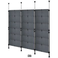 巴塞隆納塑膠洞洞板置物架 - 頂天立地一片式 檔風板 隔離板 屏風, 黑色