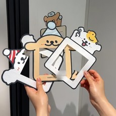 귀여운 만화 강아지 스위치 스티커 가정용 콘센트용 접착식 장식 스트립 충돌 방지 스트립, 흰곰 인형 9x9cm