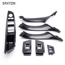 BMW F10 F11 黑色碳纖維內門把手 單件販售 解決環保材質, 替換式黑色右前（副駕駛）,L, 1個