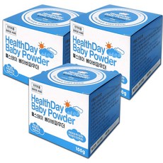 헬스데이 베이비 파우더/신생아 영유아 화장품 피부 저자극 땀띠방지, 100g, 3세트