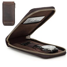 Acidea 천연 가죽 시계 여행용 케이스 남성용 휴대용 파우치 보관 정리함 액세서리 229302