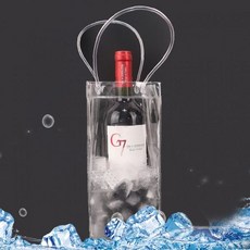 투명 와인 쿨러백 아이스 냉각 휴대용 와인백 손잡이 냉장 보냉백, 1개