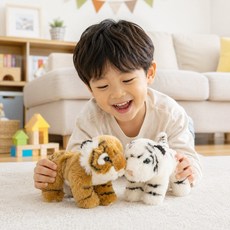 아기 호랑이 인형 2종 세트 애착인형, 1세트, 황호+백호, 14cm 1세트, 황호+백호, 14cm