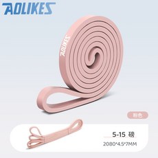 AOLIKES 健身阻力帶 馬卡龍色系 彈力帶, 1個, AOLIKES 馬卡龍粉 5-15磅