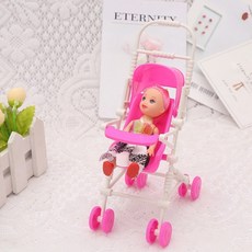楨豐 娃娃推車 幼兒玩具 親子遊戲 家家酒玩具 兒童玩具 幼稚園玩具 生日禮物, 1個, 娃娃推車(含娃娃), 粉紅色