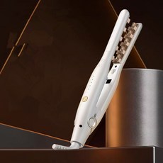 電夾板 燙髮器捲髮棒 玉米蓬鬆弧形造型 男女通用兩用, 1個, 玉米白色:美規【國内可用】