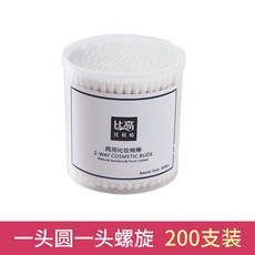 比高 雙頭化妝棉棒, 1個, 白色圓頭+螺旋頭（2