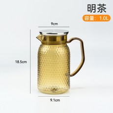 商用冷水錘紋壺亞克力塑料果汁壺餐廳酒吧茶水PC扎壺檸檬水壺防摔, 1個, 明茶1L:如图, 1L