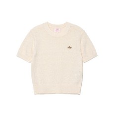 LEE 우먼 부클 반팔 니트 아이보리 107113