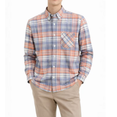 J nd O남성 봄가을 간절기 면100% 체크 남방 긴팔 셔츠